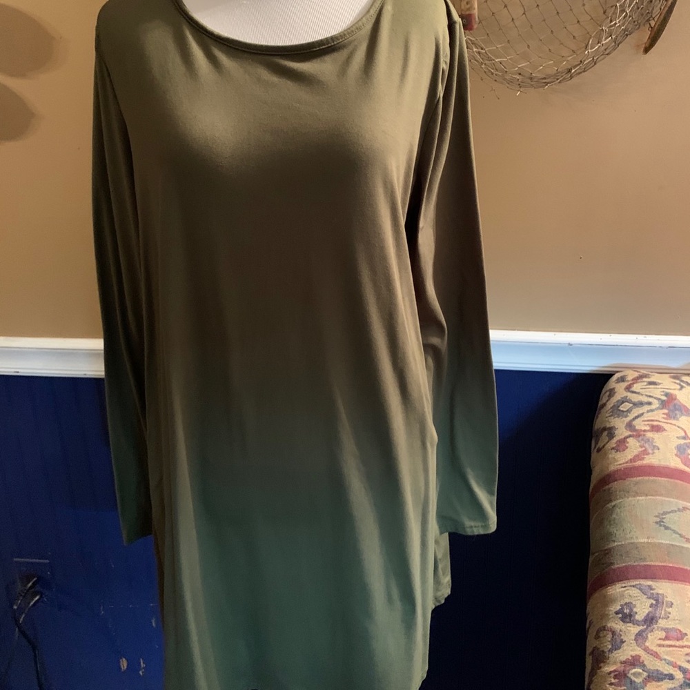 Reb & J XL Olive tunic with elbow patches